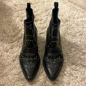 Roseanna Tucson Studs Cowboy Boots No Studs missing Black leather Size 39
